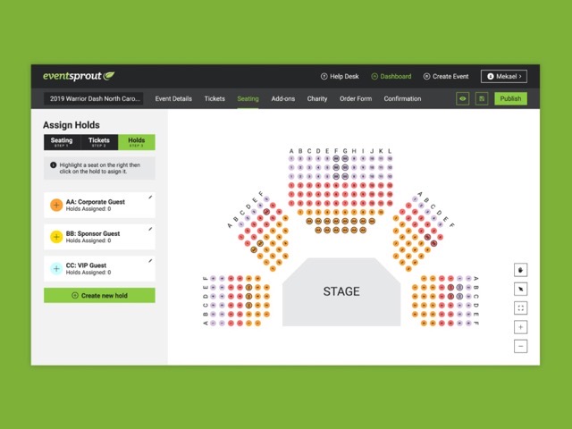 EventSprout — assigning holds