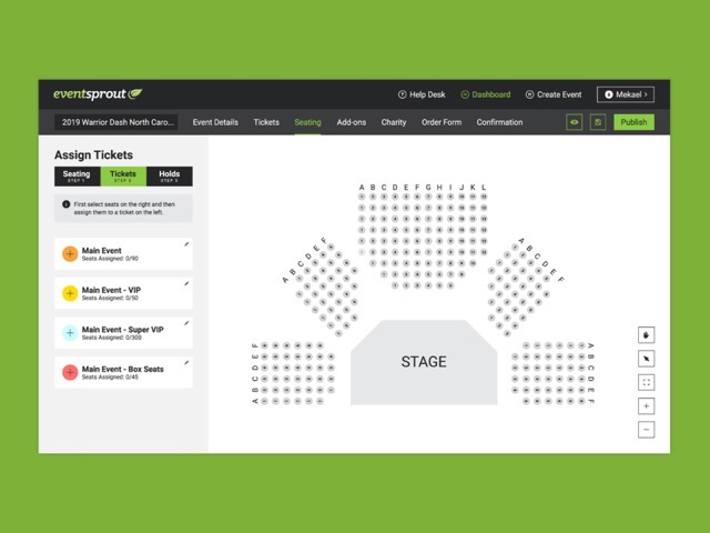 EventSprout — assigning tickets