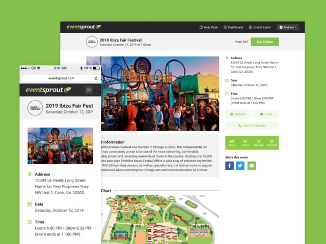EventSprout — event page