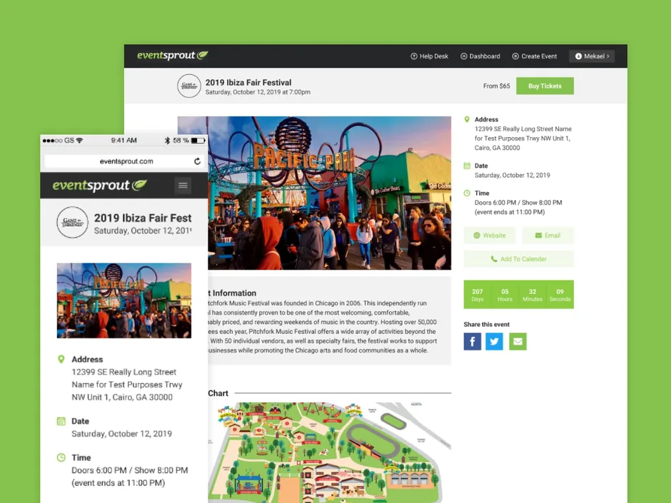 EventSprout — event page
