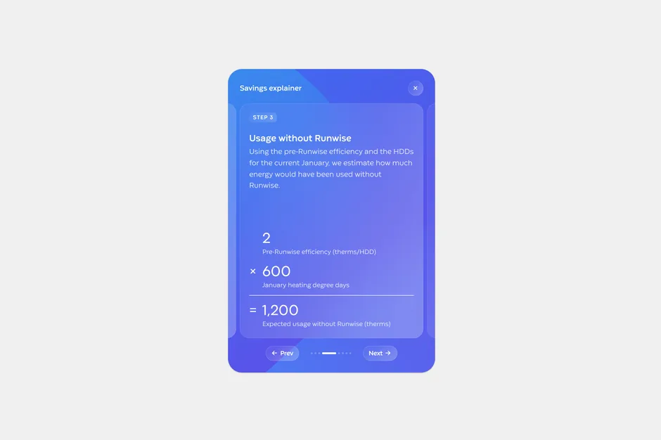 Runwise — savings explainer