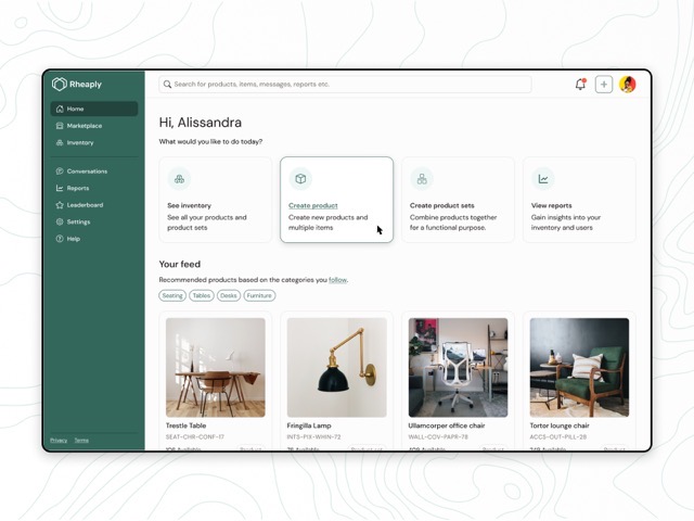 Rheaply — screens